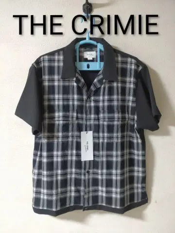 THE CRIMIE 클라이미 남성용 체크 무늬 오픈 카라 셔츠 L