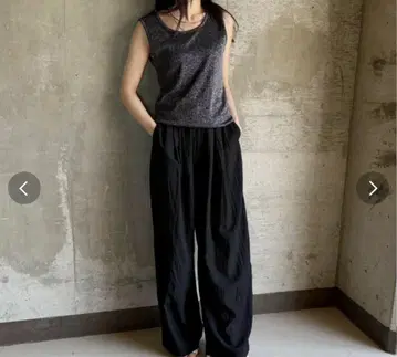 와셔 이지 와이드 팬츠 블랙