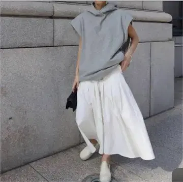 machatt 데님 턱 스커트
