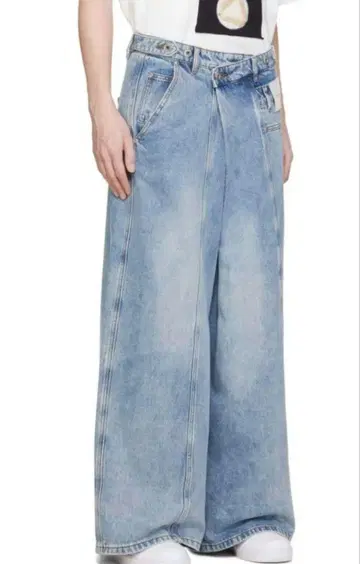 펜 첸 왕 비대칭 와이드 레그 진