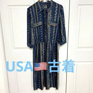 [레어] 70년대 USA 빈티지 꽃무늬 원피스