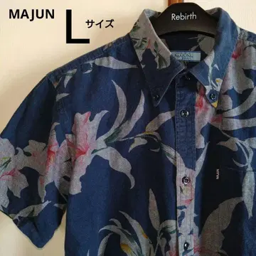 men's MAJUN 카리유시 의류 L 사이즈 알로하 셔츠 오키나와