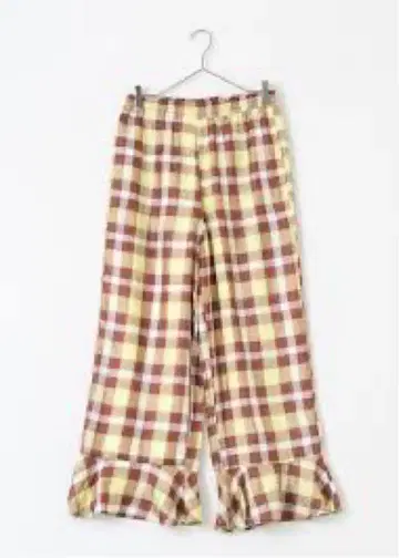 누키테파 Hand Woven Silk Check Frill Pants