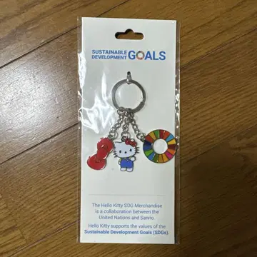 [미개봉 새상품] 간사이 엑스포 회장 한정 유엔 파빌리온 헬로키티 키체인