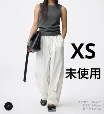 [미개봉] 배럴 레그 풀온 팬츠 GU 화이트 XS