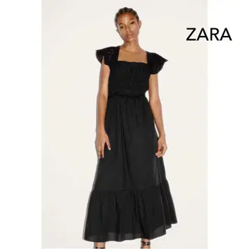 ZARA 뒷부분 오픈 디자인 컷워크 자수 원피스