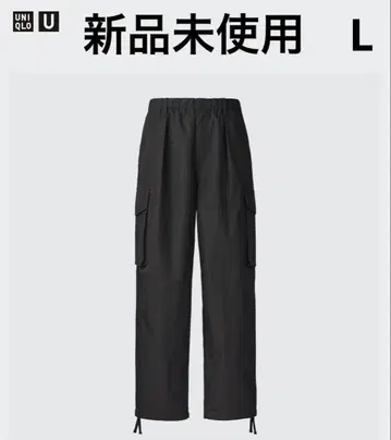 미사용 새상품 UNIQLO U 와이드 핏 파라슈트 카고 팬츠 L 블랙