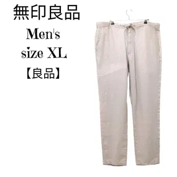 [] 무인양품 린넨 팬츠 베이지 XL 남성용 량감 봄여름 캐주얼