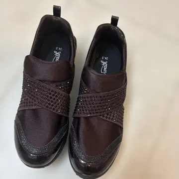 누디 워크 스니커즈 스트레치 조합 비즈 벨트 24.5cm
