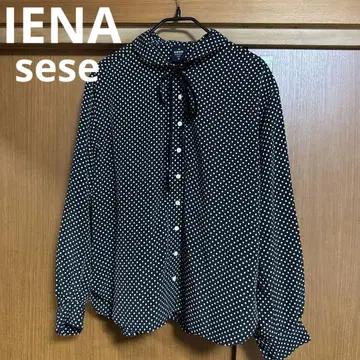 IENA sese 38 미니 라운드 카라 도트 블라우스 블랙 A
