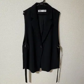 ZARA 자라 슬릿 베스트 지레 사이드 벨트 블랙 M