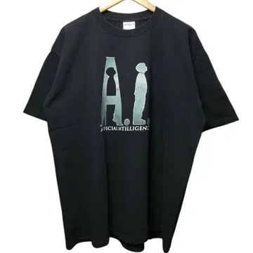 2000년대 AI 영화 티셔츠 XL 단일 스티치 블랙