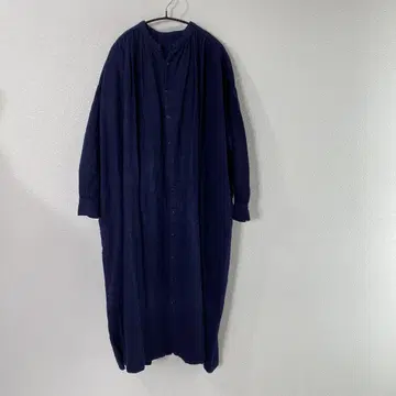 nest Robe 린넨 100% 개더 원피스 긴팔 롱 기장