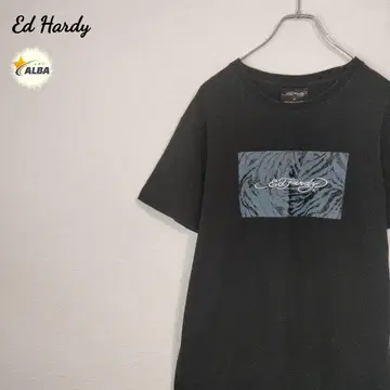 Ed Hardy 에드하디 티셔츠 자수 제브라 블랙 M