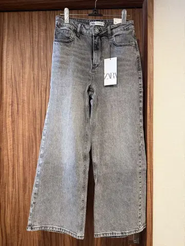 새 제품 태그 부착 ZARA 와이드 팬츠 그레이 34 사이즈 ZARA