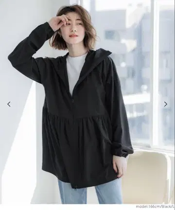 coca UV컷 개더 후드티 블랙 M