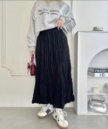 Loueme 소프트 터치 워셔 플레어 스커트