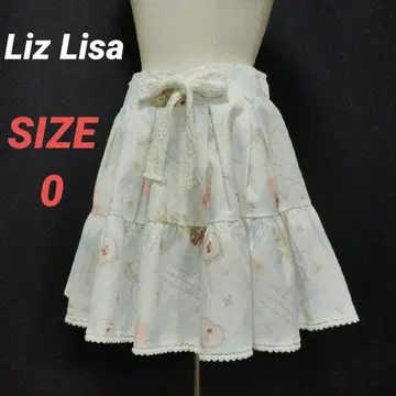 Liz Lisa 리즈리사 플레어 스커트 꽃무늬 리본 전체 무늬 체크