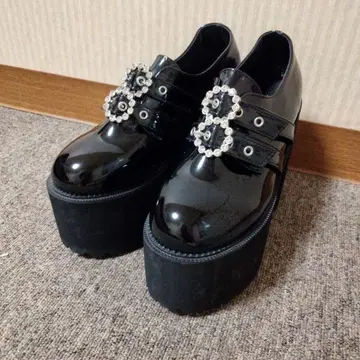 bubbles 더블 버클 통굽 신발 24cm 39