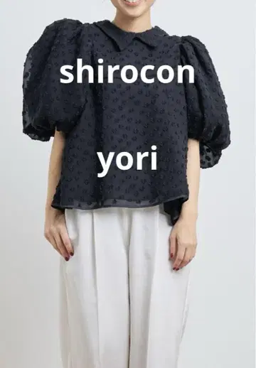 yori shirocon 플로라 도트 블라우스 38 네이비