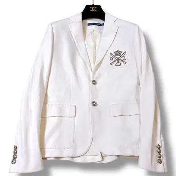 미품 RALPH LAUREN 테일러드 재킷 블레이저 은색 버튼 흰색