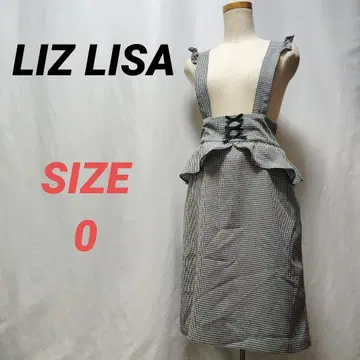 LIZ LISA 리즈리사 서스펜더 스커트 체크 리본 멜빵 스커트