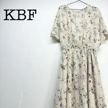 KBF 어반 리서치 꽃무늬 롱 원피스 도르마린 베이지 계열