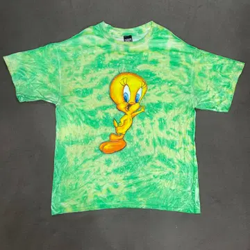 90년대 루니 투 투이티 티셔츠 빈티지 타이 다이
