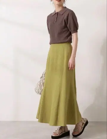 마 혼방 맥시 머메이드 스커트 N. Natural Beauty Basic