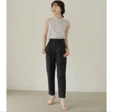 l'or Center Press 테이퍼드 팬츠 네이비