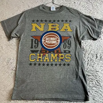 NBA 디트로이트 피스턴스 우승 기념 티셔츠 미국 1989년 소매 단일