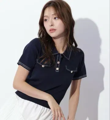 JILL by JILLSTUART 스티치 폴로 니트