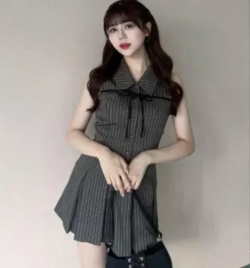 민소매 셔츠 미니 원피스 차콜 그레이 OLIVE des OLIVE