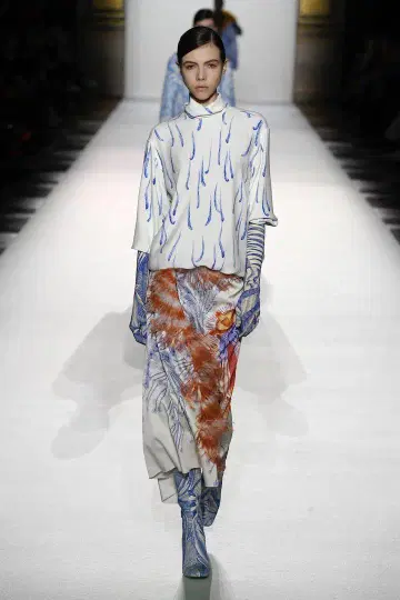 페더 프린트 블라우스 DRIES VAN NOTEN