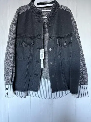 주말 한정판 가격 인하 라디에이트 트위드 도킹 데님 자켓