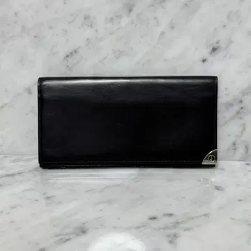 새상품급 dunhill 던힐 장지갑 블랙 천연 가죽 실버