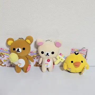 레어 택 포함 2010 리락쿠마 아이스 마스코트 키링 3종류