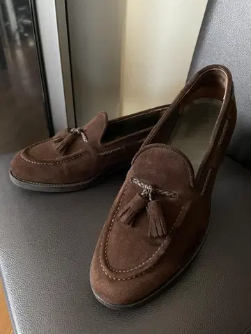 산요야마초 사슴 이치로 스웨이드 태슬 로퍼 브라운 25cm 7 일본제