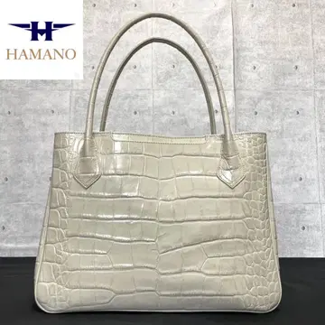 [ 새상품급 ] HAMANO 악어 엠보싱 듀브레 아이보리 A4 토트백