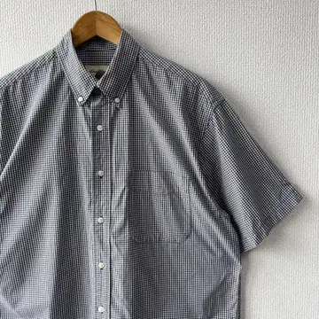 Eddie Bauer 깅엄 체크 반팔 버튼다운 셔츠 M 00s