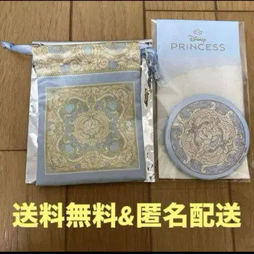 신품 로손 디즈니 리본 끈 가방 캔 미러 신데렐라