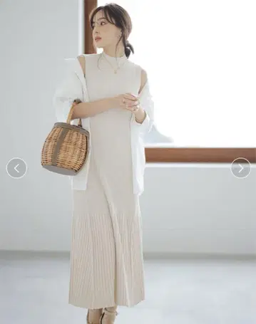 아누안스 아뉴 세미 메이드 리브 니트 원피스