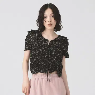 [ Ray BEAMS ] 플라워 프린트 셔링 블라우스