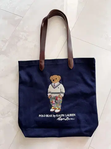 랄프 로렌 폴로 베어 토트백 네이비