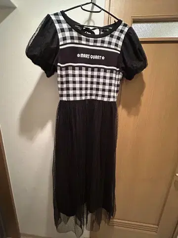 MARY QUANT 레트로 로고 라인 원피스 (체크)