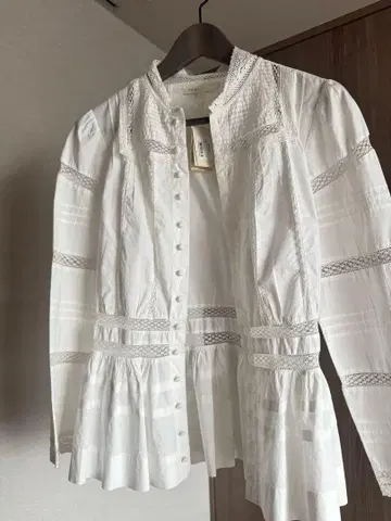 Maje 화이트 레이스 셔츠