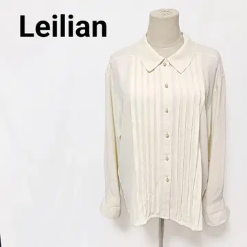 레 미품 핀턱 진주 버튼 톱 셔츠 블라우스 아이보리 9