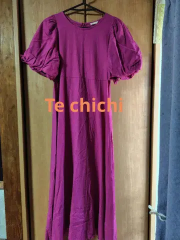 Te chichi 린넨 레이온 벌룬 슬리브 원피스
