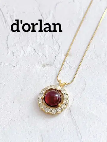 D'ORLAN 도란 목걸이 라인스톤 루비 레드 골드