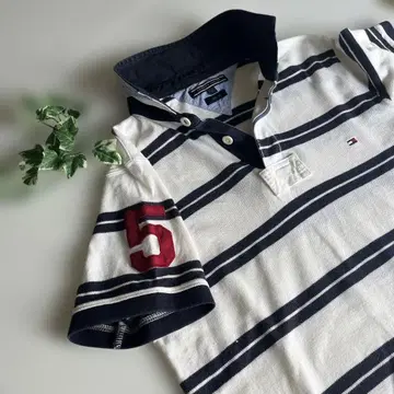 타미힐피거 tommy 네이비 화이트 보더 피케 셔츠 M (L)